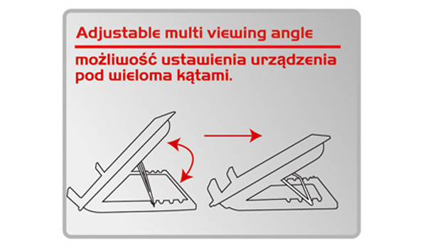 VAKOSS PODSTAWKA CHŁODZĄCA POD NOTEBOOKA 17",1 WENTYLATOR, LED, REGULACJA WYSOKOŚCI, LF-1860AL CZARNA - zdjęcie 1