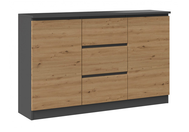 Komoda 2D3S 120x30xH75 antracyt/artisan - zdjęcie 3