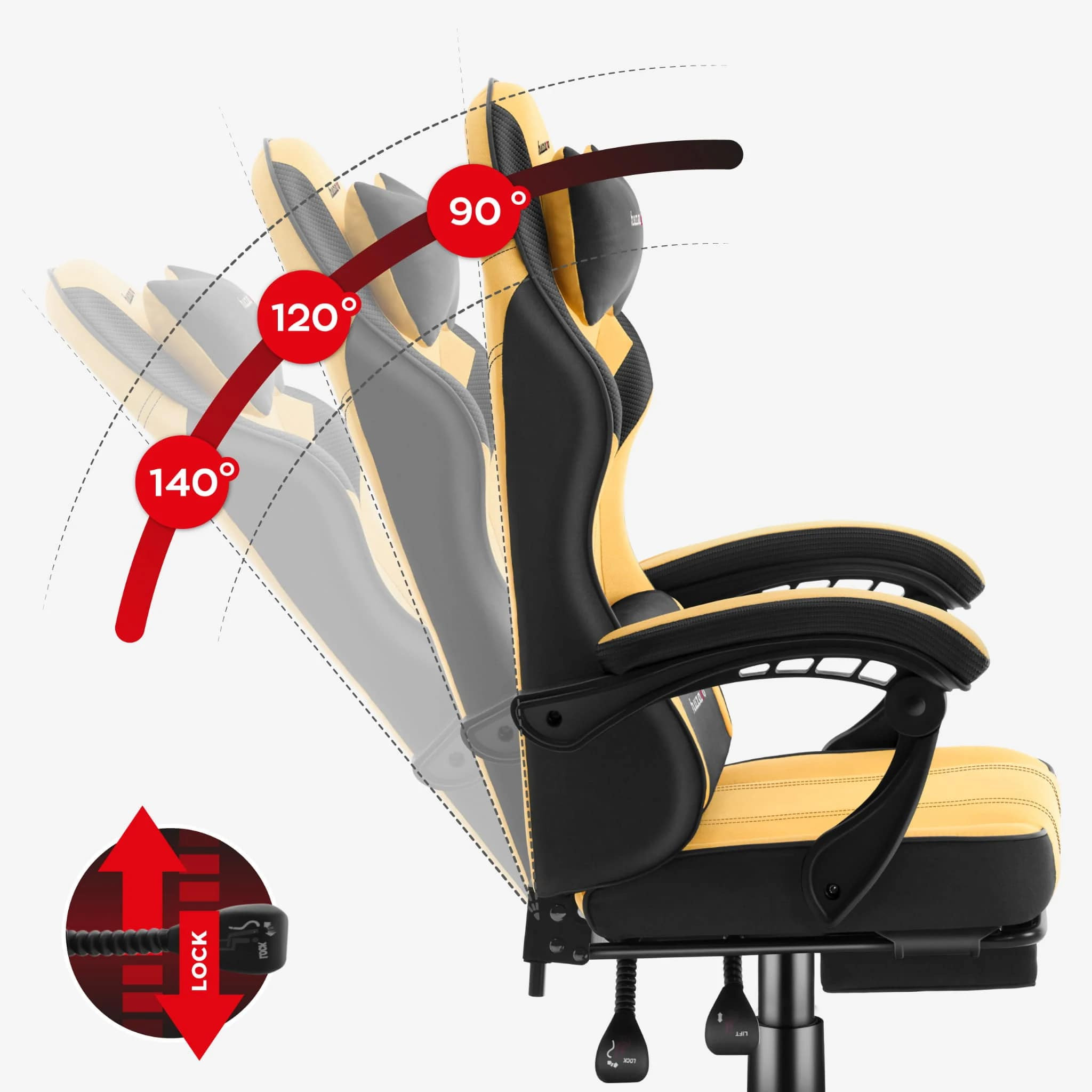 Fotel gamingowy Force 3.7 Yellow - zdjęcie 1
