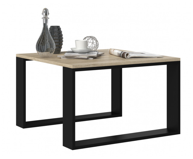 Stolik MODERN MINI 67x67xH40 sonoma/czarny - zdjęcie 1