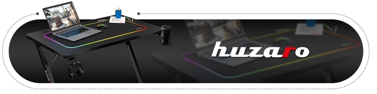 Biurko gamingowe Huzaro Hero 1.8 Black - zdjęcie 1