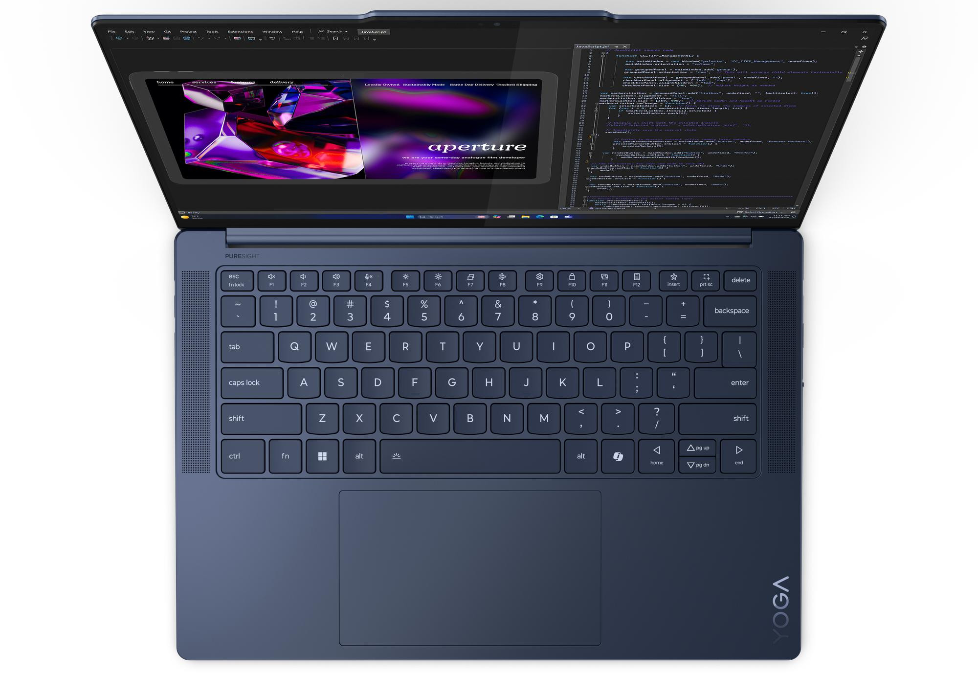 Lenovo Yoga Slim 7 14Q8X9 Snapdragon X Elite X1E-78-100 14,5"3K OLED Touch 90Hz 1000nit 32GB DDR5 SSD1TB Qualcomm Adreno 70Wh Win11 Cosmic Blue 2Y - zdjęcie 2