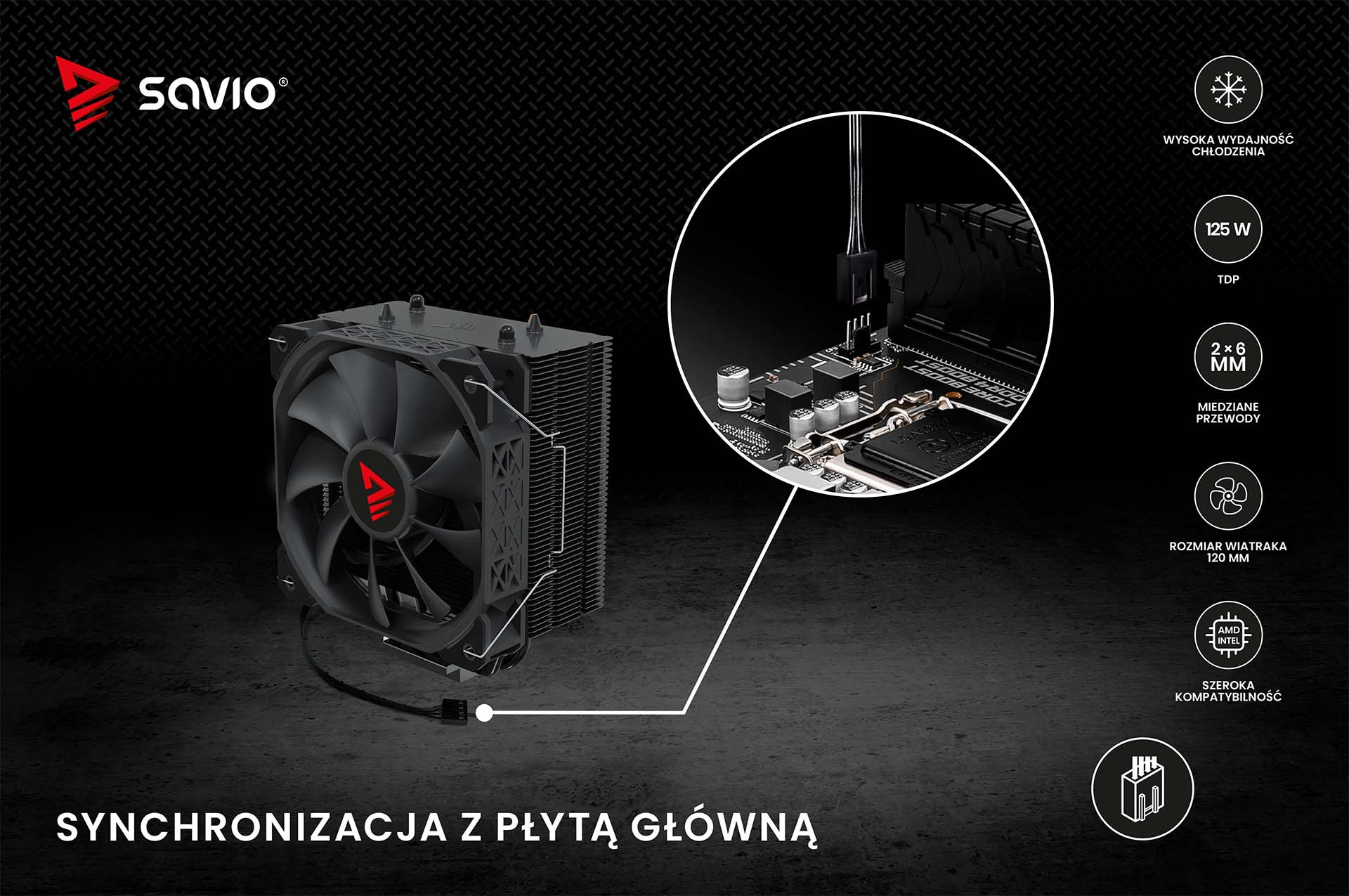 SAVIO CHŁODZENIE CPU FROST BLACK X2 - zdjęcie 7