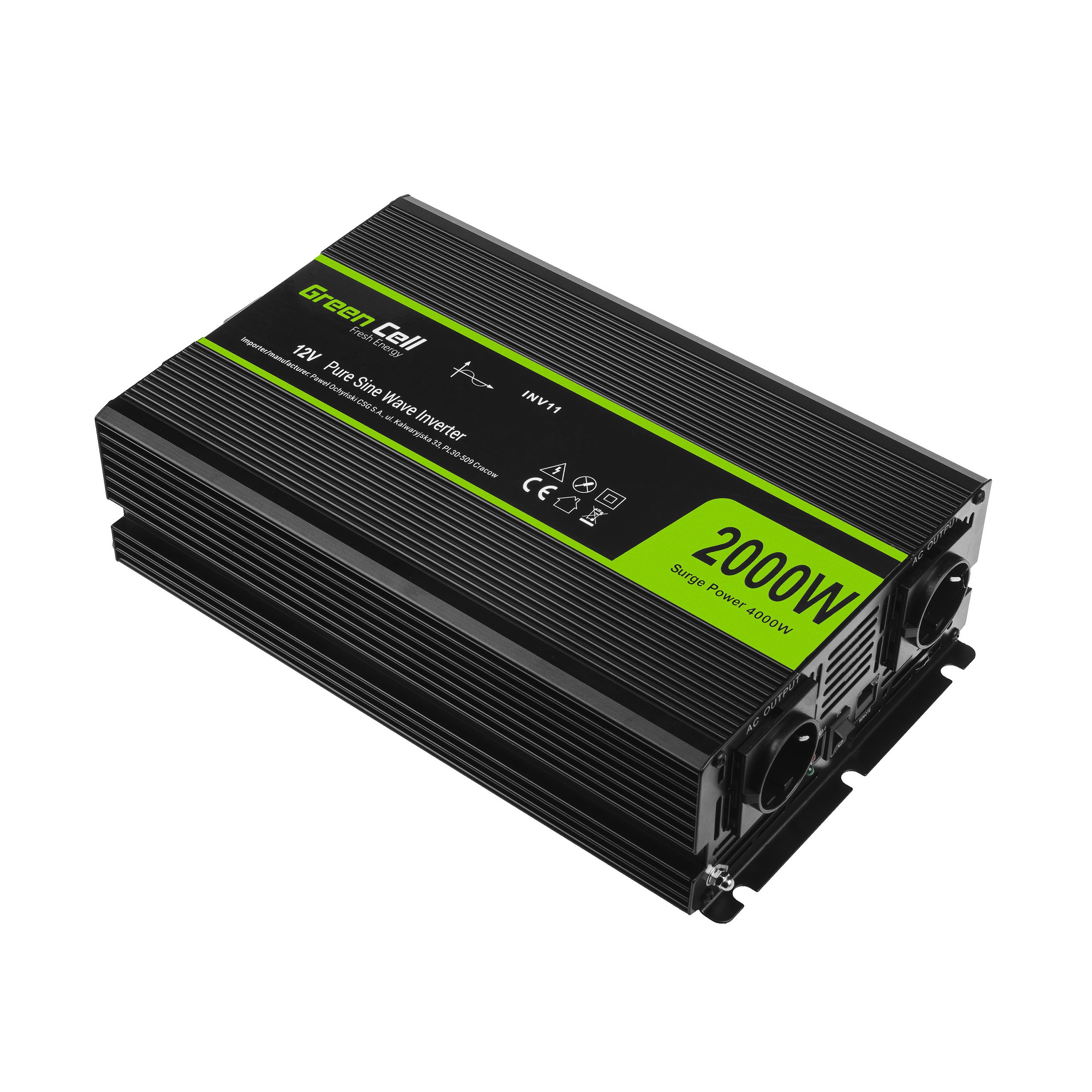 GREEN CELL PRZETWORNICA INV11 12V-230V 2000W/4000W - zdjęcie 2