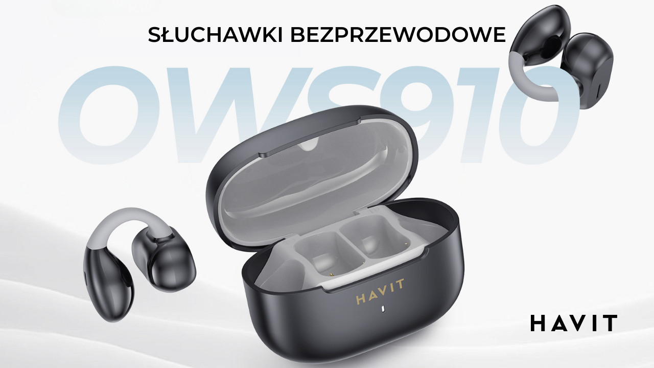 Bezprzewodowe słuchawki TWS Havit OWS910 (czarny) - zdjęcie 1
