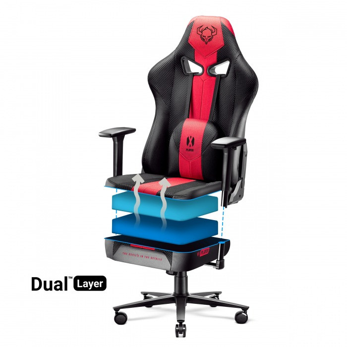 Fotel gamingowy DIABLO X-PLAYER 2.0 king fotel antracytowo-karmazynowy - zdjęcie 7