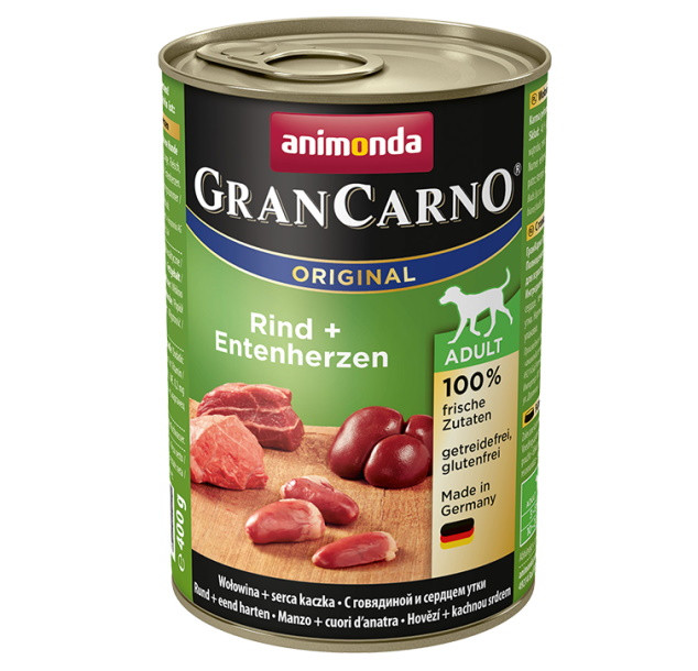 ANIMONDA GranCarno Adult Wołowina i kacze serca - mokra karma dla psa - 400g - zdjęcie 1