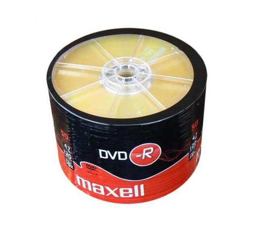 MAXELL DVD-R 4,7GB 50 szt w opakowaniu SHRINK. Prędkość zapisu 16X, 120 min. Przeznaczenie nagrywanie Multimediów. - zdjęcie 1
