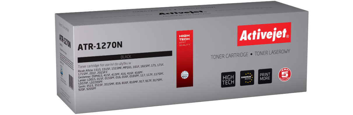 Activejet ATR-1270N Toner do drukarki Ricoh, Zamiennik Ricoh 1270D 888261; Supreme; 7000 stron; czarny. - zdjęcie 6