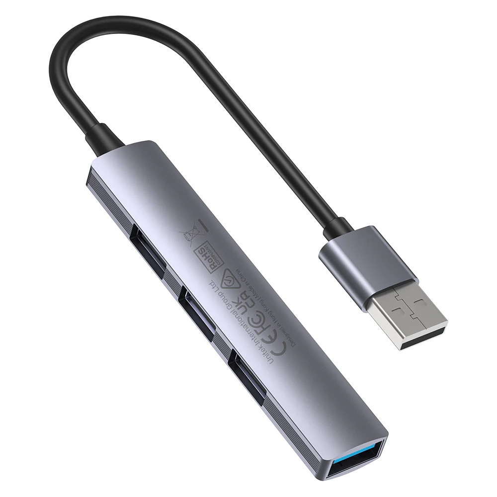 UNITEK HUB USB-A 1XUSB-A 5 GBPS, 3XUSB-A 2.0 ALU - zdjęcie 1