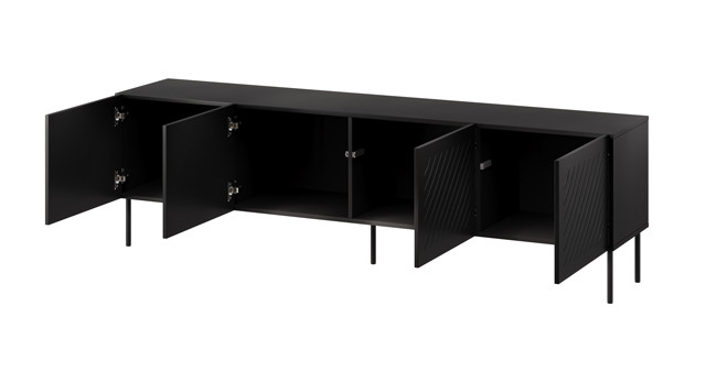 Szafka RTV SIENA 200x40x60 czarny mat - zdjęcie 3