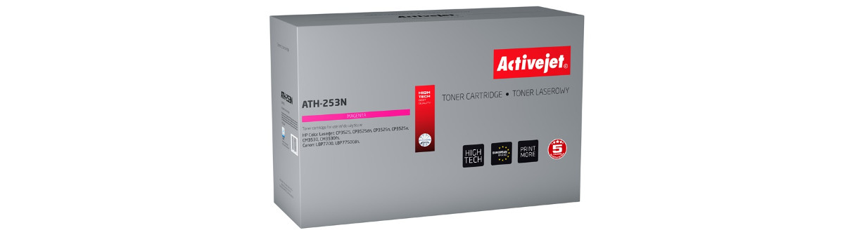 Activejet ATH-253N Toner do drukarek HP, Canon, Zamiennik HP 504A CE253A, Canon CRG-723M; Supreme; 7000 stron; purpurowy. - zdjęcie 6