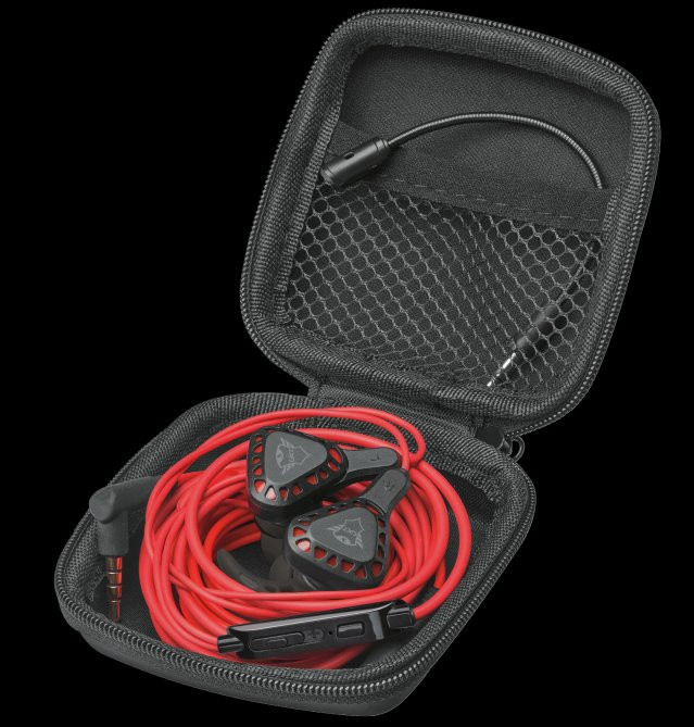 Słuchawki z mikrofonem TRUST GXT 408 Cobra czarno-czerwony (23029) - zdjęcie 3