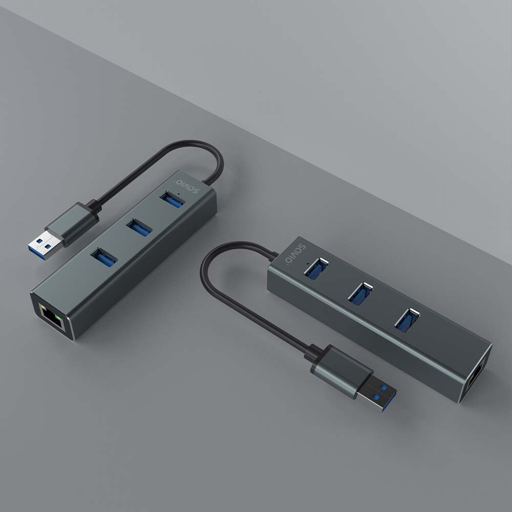 SAVIO AK-58 3-PORTOWY HUB USB-A Z ADAPTEREM RJ-45 - zdjęcie 3