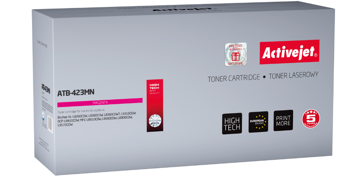 Activejet ATB-423MN Toner do drukarki Brother, Zamiennik Brother TN-423M; Supreme; 4000 stron; purpurowy. - zdjęcie 6
