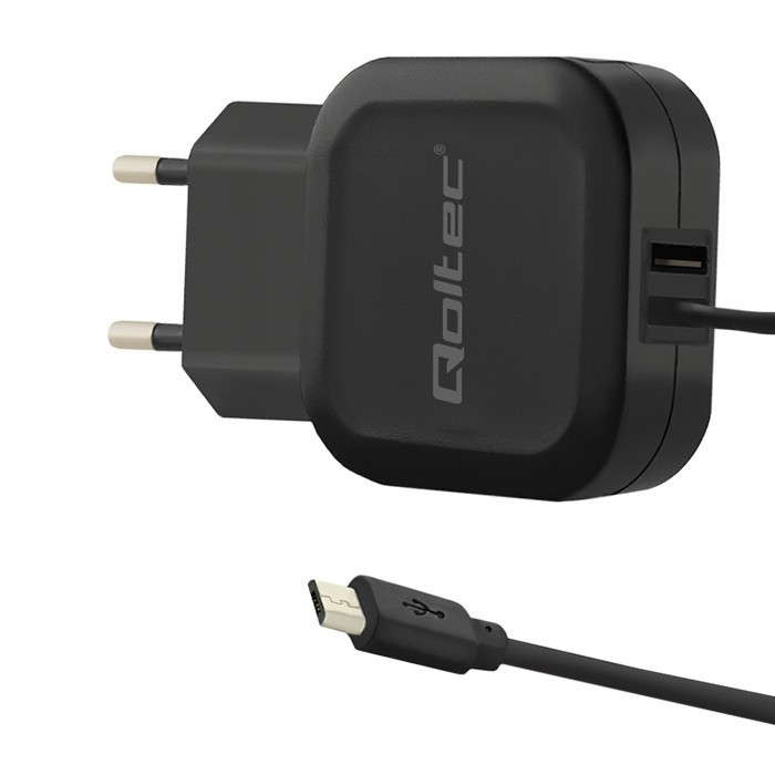 Qoltec Ładowarka sieciowa do Smartfona/Tabletu | 17W | 5V | 3.4A | USB+Micro USB - zdjęcie 1