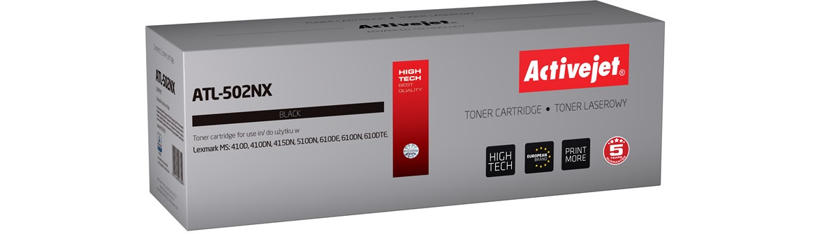 Activejet ATL-502NX Toner do drukarki Lexmark, Zamiennik Lexmark 502X/50F2X00; Supreme; 10000 stron; czarny. - nowy chip - zdjęcie 6