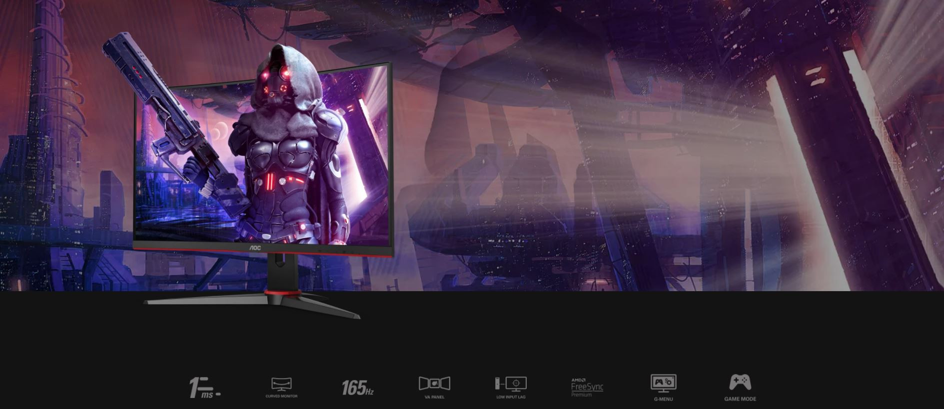 MONITOR AOC LED 24" C24G2AE - zdjęcie 1