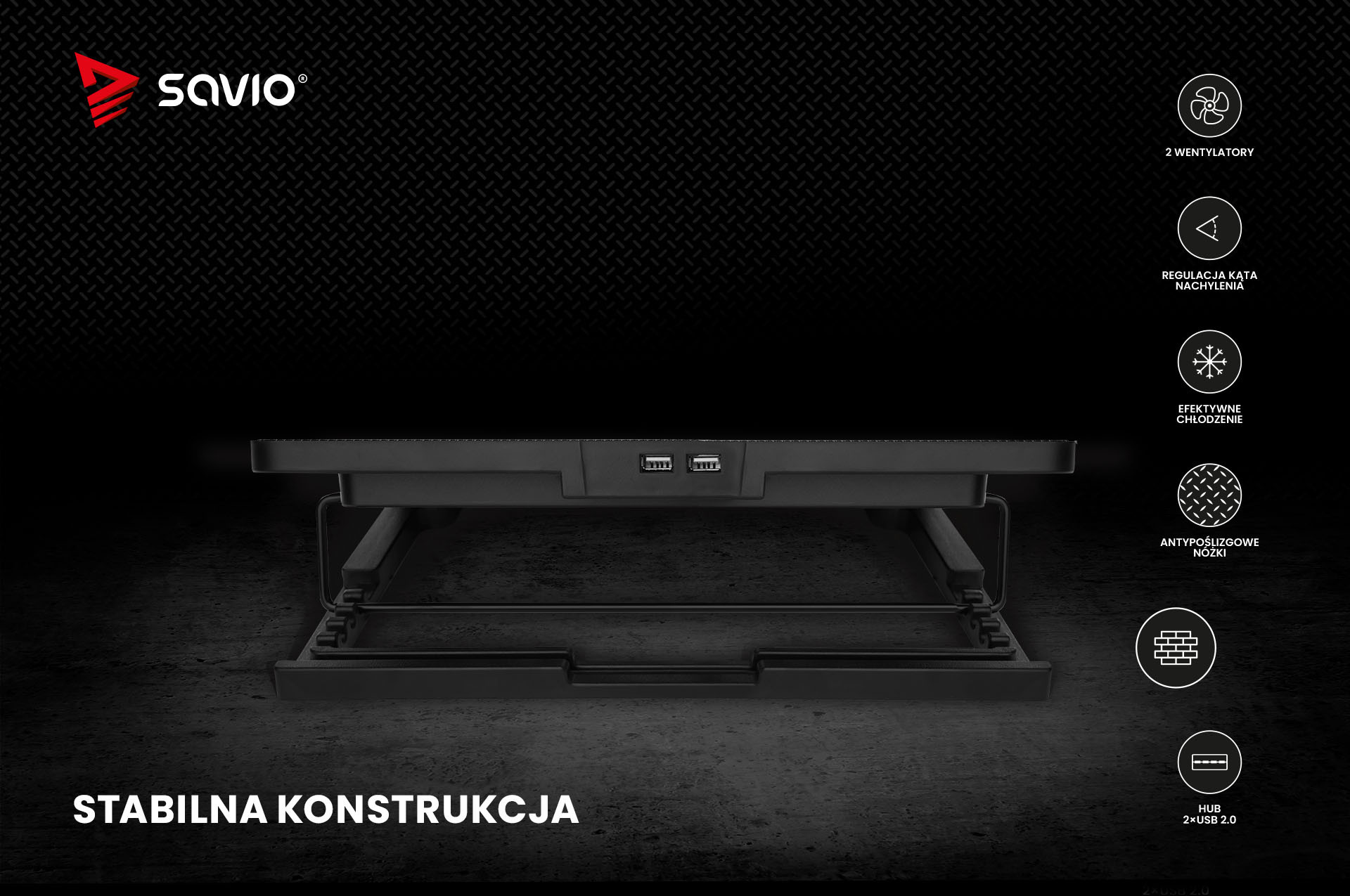 SAVIO PODSTAWKA CHŁODZĄCA POD LAPTOP COS-02 - zdjęcie 6