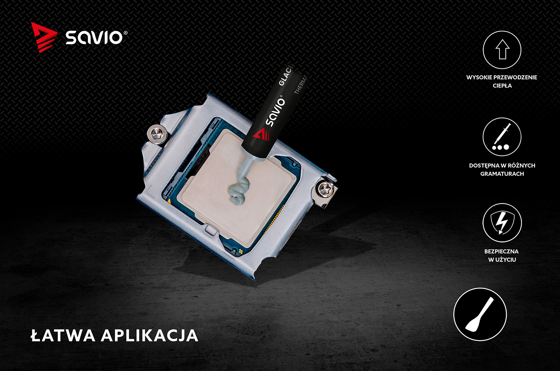 SAVIO PASTA TERMOPRZEWODZĄCA 8,5W/MK, 2G, TG-02 - zdjęcie 3