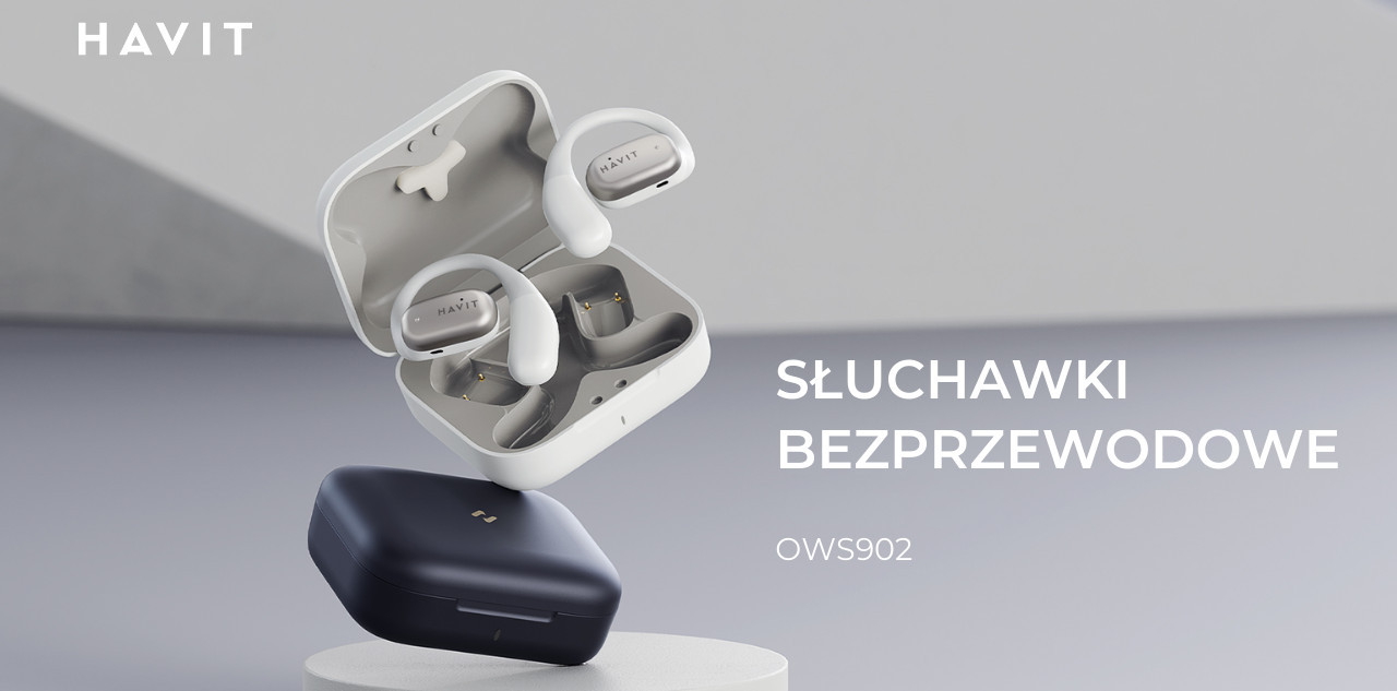 Bezprzewodowe słuchawki TWS Havit OWS902 (szary) - zdjęcie 1