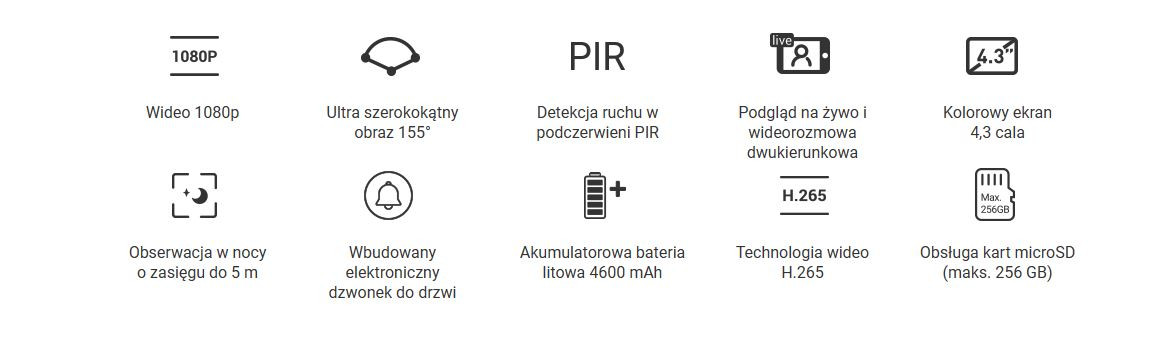 Wizjer elektroniczny do drzwi EZVIZ CS-DP2C - zdjęcie 2