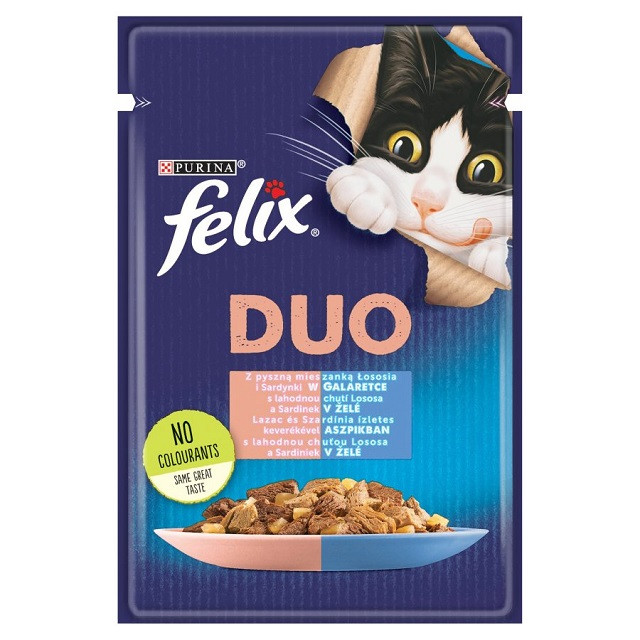Felix Fantastic Duo Sardynka Łosoś - mokra karma dla kota - 85g - zdjęcie 1