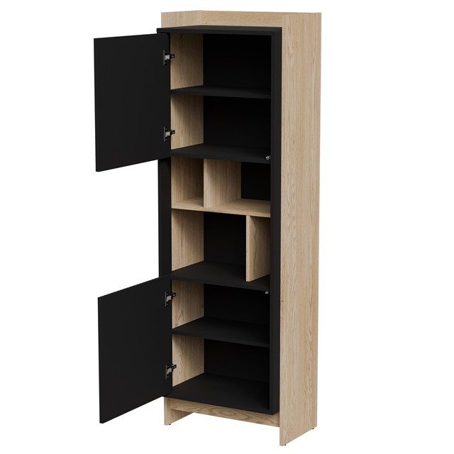 Witryna PORTO 59x38x180 dąb/czarny - zdjęcie 3