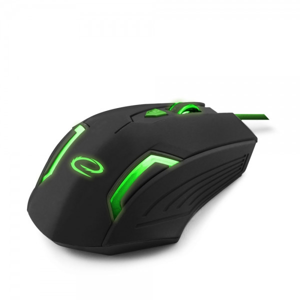 Mysz przewodowa esperanza optyczna fighter egm205g 2400dpi czarny/zielony egm205g - zdjęcie 1