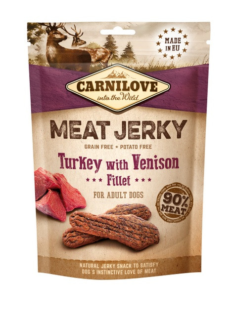 CARNILOVE Meat Jerky Turkey with Venison - przysmak dla psa - 100g - zdjęcie 1