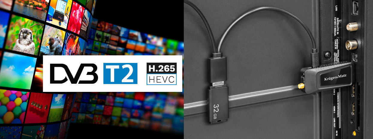 KRUGER & MATZ DEKODER DVB-T2H.265 HEVC MINI KM9999 - zdjęcie 2