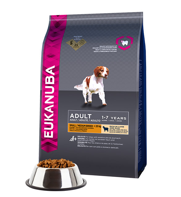 EUKANUBA Adult Small&Medium Breeds Lamb&Rice - sucha karma dla psa - 12 kg - zdjęcie 1