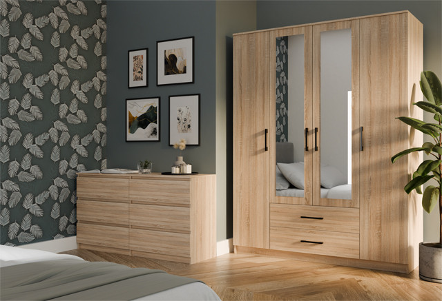 SZAFA ROMANA 160X205 SONOMA Z LUSTREM - zdjęcie 1
