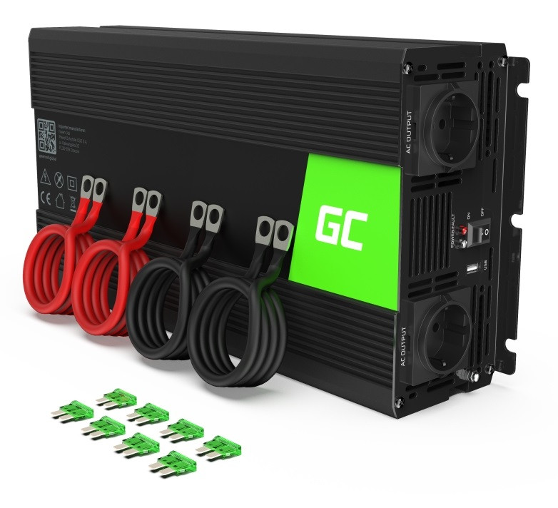 GREEN CELL PRZETWORNICA INV12 12V-230V 3000W/6000W - zdjęcie 1