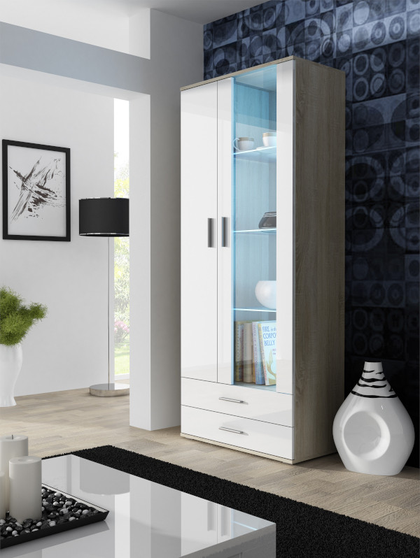 Zestaw meblowy SOHO 8 sonoma/biały połysk - zdjęcie 2