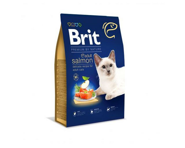 BRIT Dry Premium By Nature Adult Łosoś - sucha karma dla kotów - 1,5 kg - zdjęcie 1
