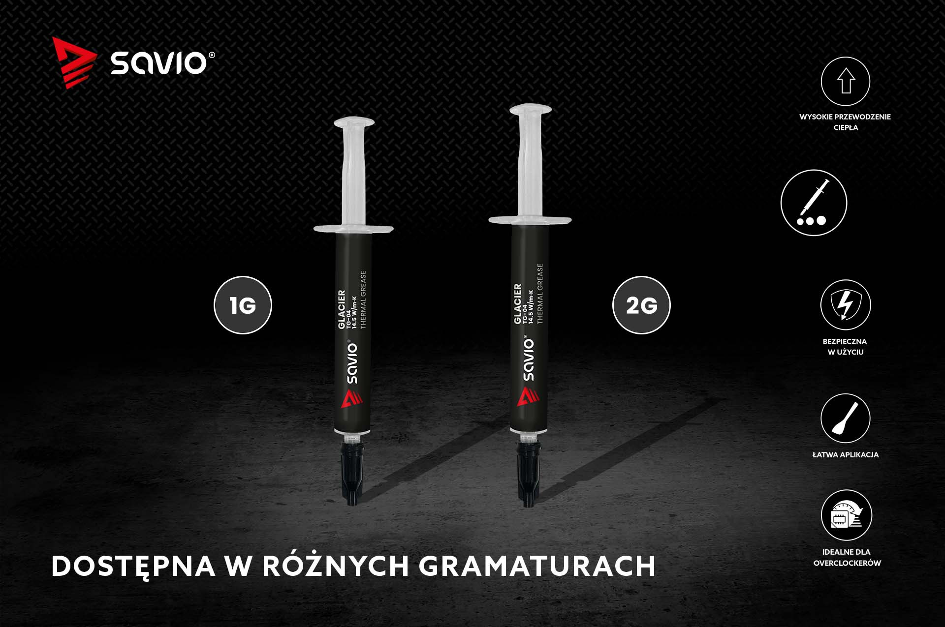 SAVIO PASTA TERMOPRZEWODZĄCA 14,5W/MK, 1G, TG-04 - zdjęcie 3
