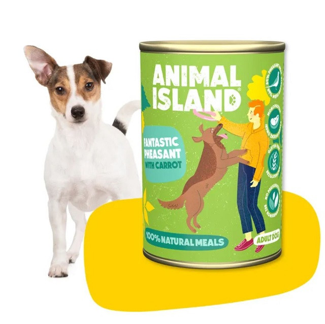 ANIMAL ISLAND Bażant z marchewką - mokra karma dla psa - 400g - zdjęcie 1