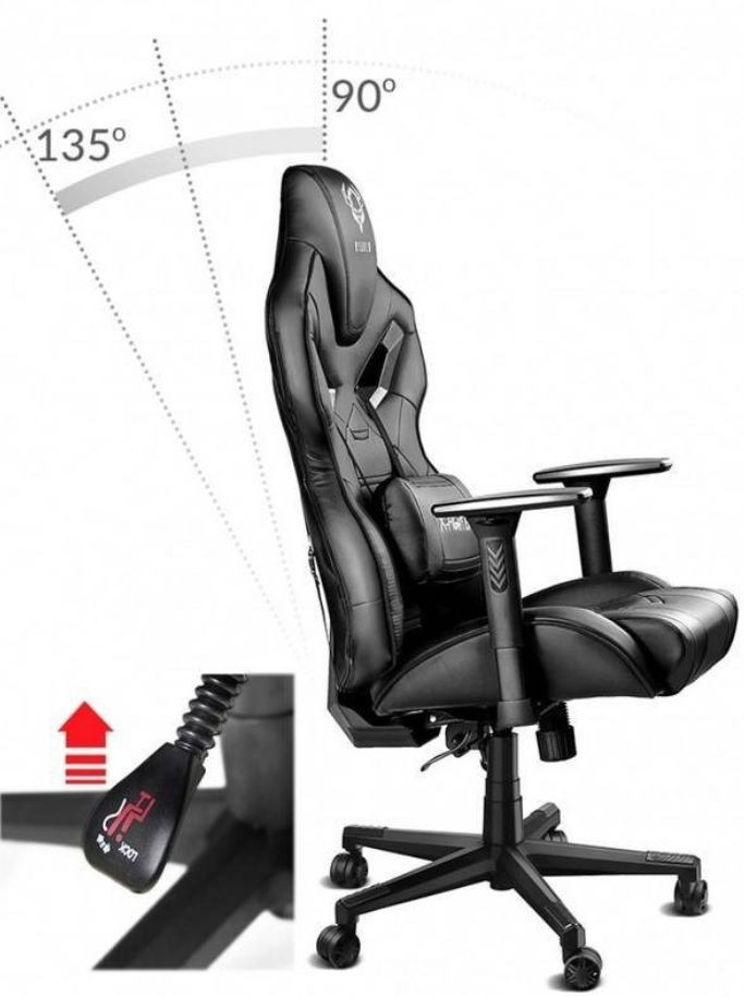 Fotel gamingowy DIABLO X-FIGHTER fotel czarno-czarny - zdjęcie 7