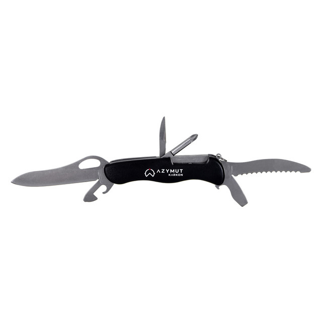 Scyzoryk AZYMUT Karkon - 9 narzędzi + kabura, 113 mm czarny (HK20018) - zdjęcie 1