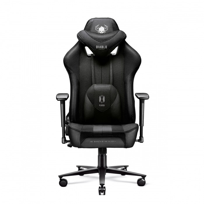 Fotel gamingowy DIABLO X-PLAYER 2.0 king fotel czarno-czarny - zdjęcie 1