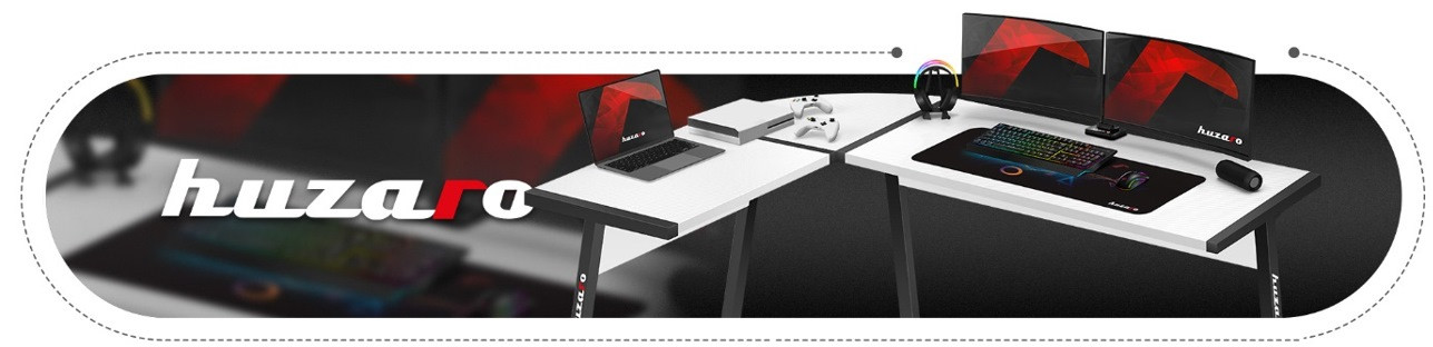 Biurko gamingowe Huzaro Hero 6.0 White - zdjęcie 1