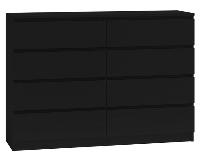 M8 MALWA KOMODA 140CM 8 SZUFLAD CZARNY - zdjęcie 2