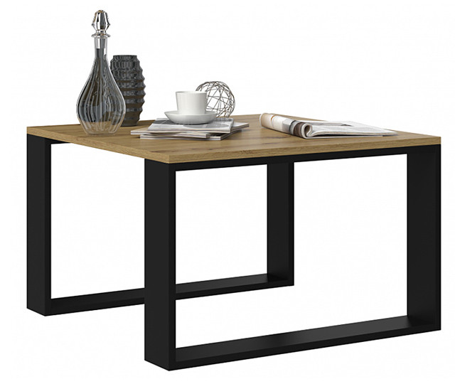 Stolik MODERN MINI 67x67xH40 artisan/czarny - zdjęcie 1