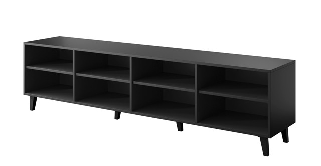 Szafka RTV FARO 200x42x52 czarny mat + dąb craft - zdjęcie 2