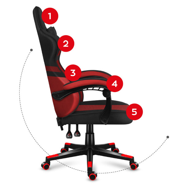 Fotel gamingowy Huzaro Force 4.4 Red Mesh - zdjęcie 9