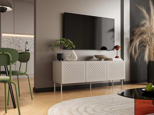 Szafka RTV SIENA 150,5x40x60 kaszmir mat - zdjęcie 1