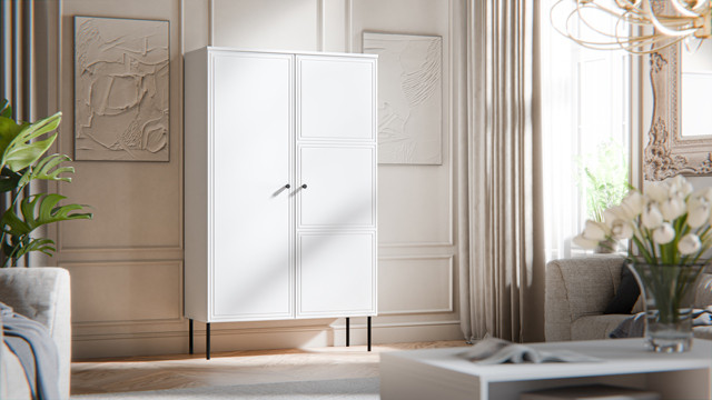 Witryna PALAZZO BIS 100x39x166 biały mat - zdjęcie 1