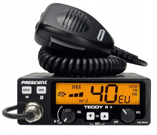 CB Radio PRESIDENT Teddy II+ 12/24V + ASC 7 kolorów AM/FM - zdjęcie 6