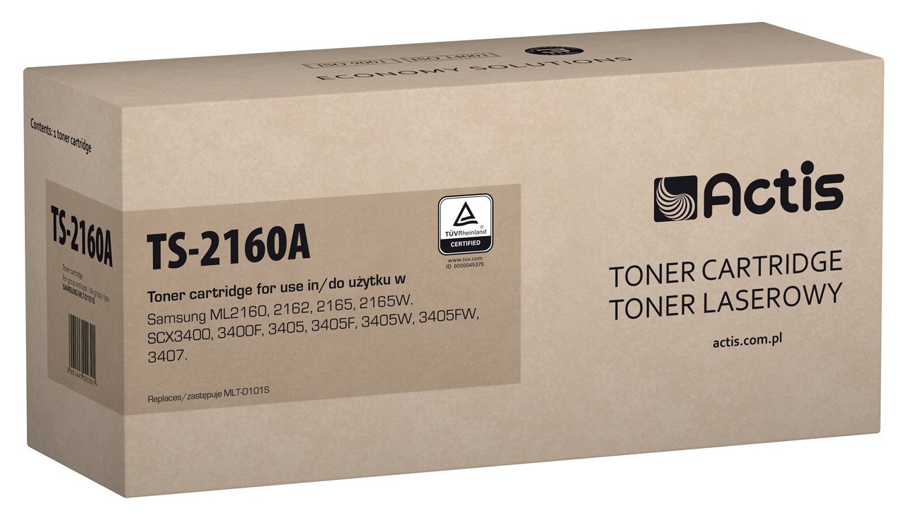 Actis TS-2160A Toner do drukarki Samsung, Zamiennik Samsung MLT-D101S; Standard; 1500 stron; czarny. - zdjęcie 1